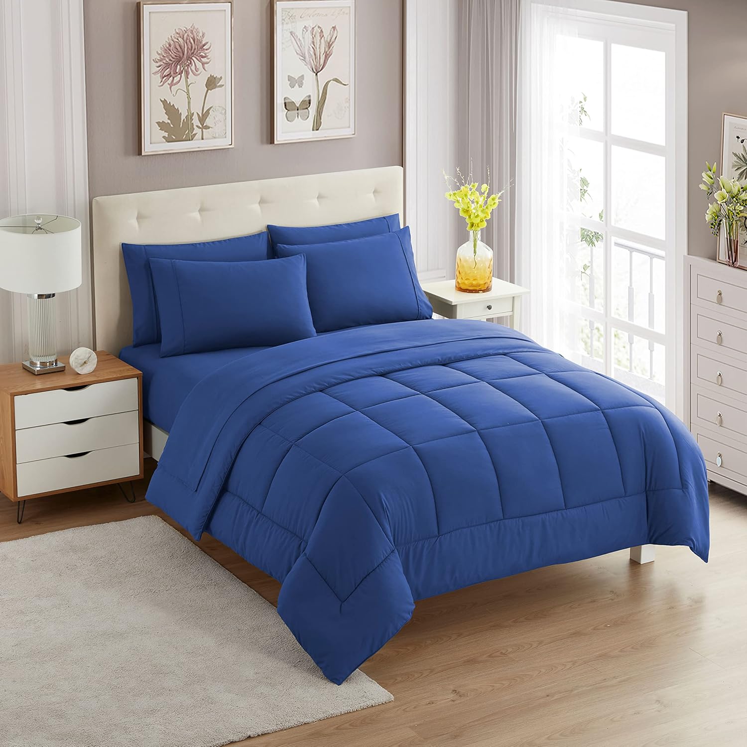 Sweet Home Collection – Cama en una Bolsa, Color sólido, Azul Royal