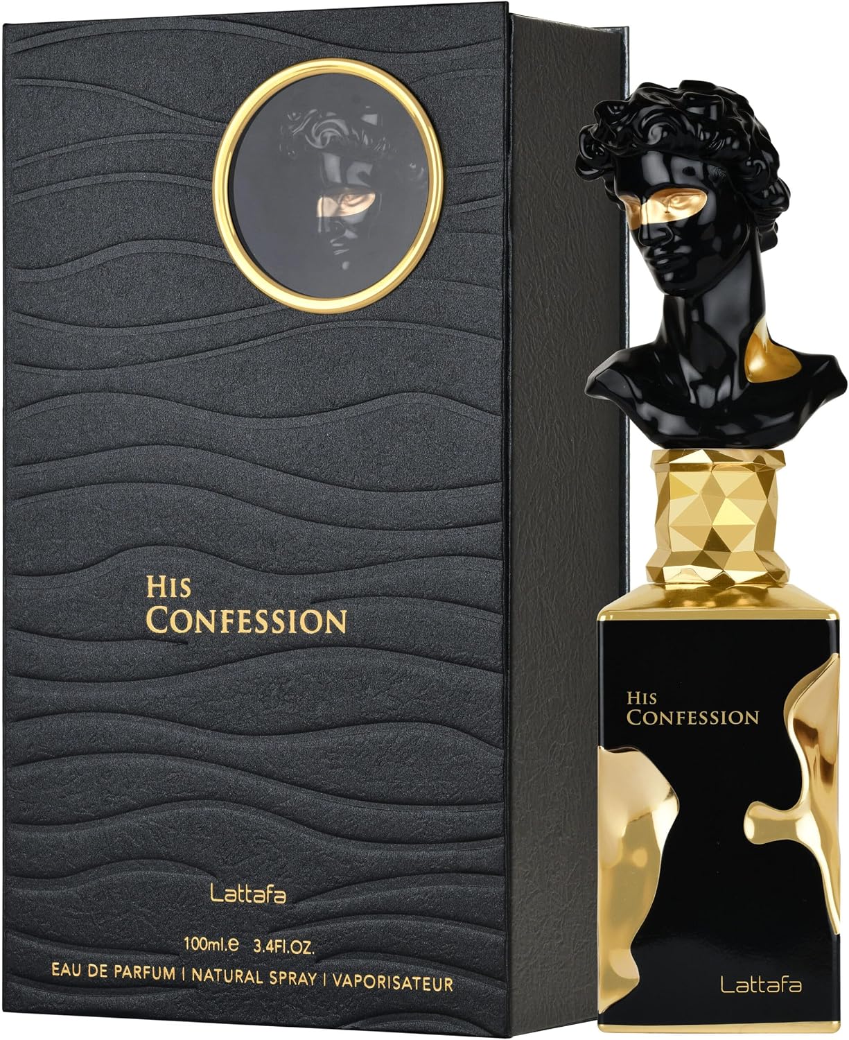 Lattafa His Confession for Men Eau de Parfum Spray, 3.4 Ounce / 100 Ml