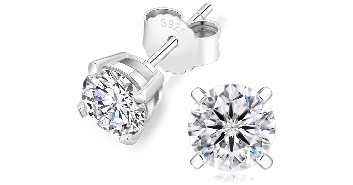 Aretes Moissanita Mujer, Aretes Plata 925 Hipoalergénicos