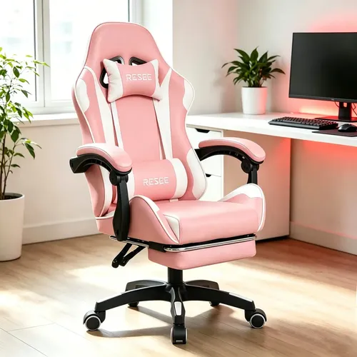 Mercado libre: Silla Resee Ergonómica Rosa – Escritorio Cuero Sintético