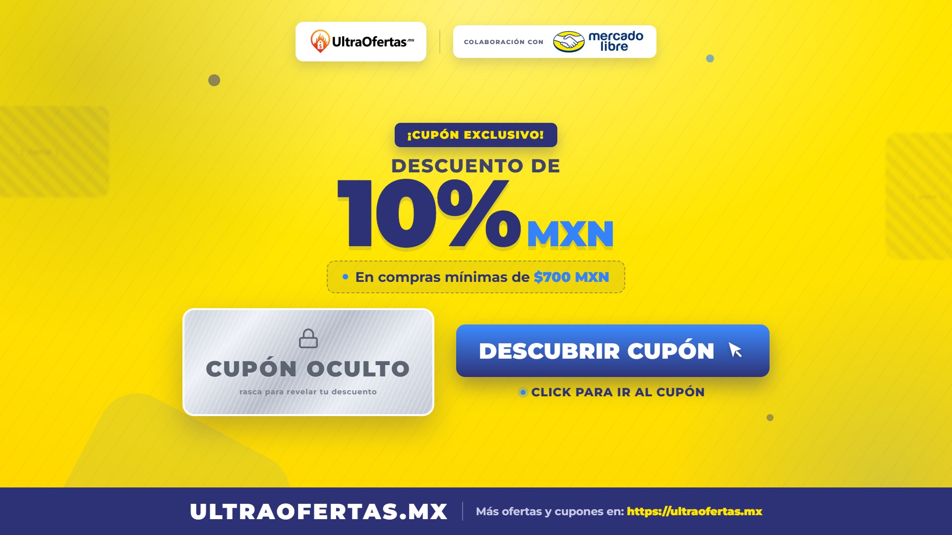 Mercado Libre: Cupón 10% OFF | Compra Min. $700