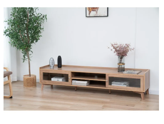 Elektra: Mesa para TV Texas 75″ Café – Soporte y Almacenamiento