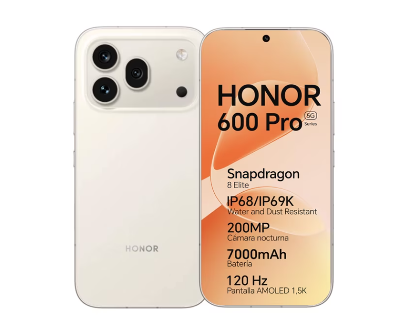 Celular HONOR 600 Pro 5G 12GB+512GB Snapdragon 8 Elite Cámara 200MP Pantalla AMOLED 6.57″ 120HZ Batería 7000mAh Dual SIM eSIM