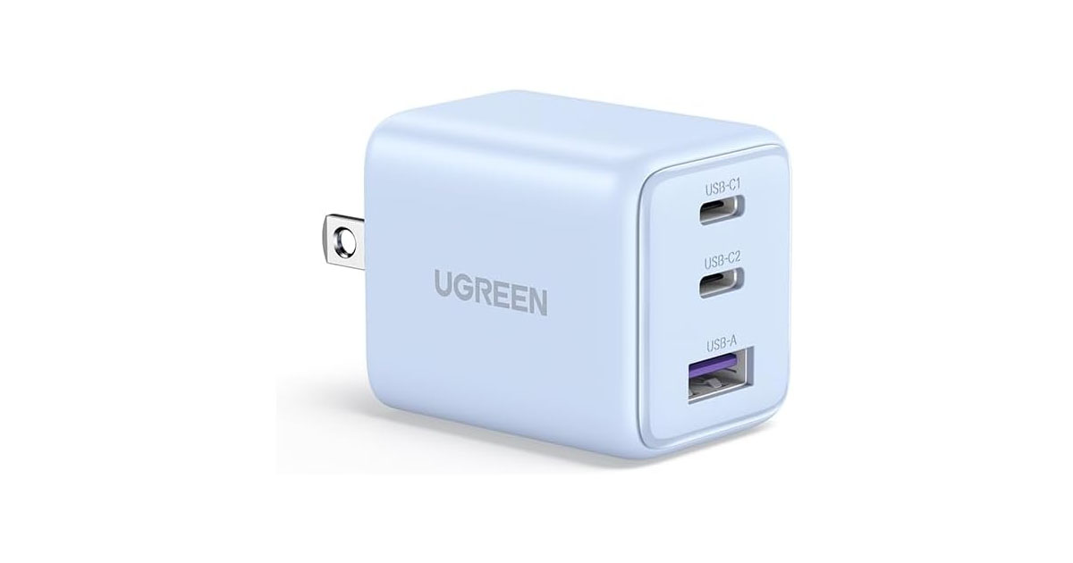 30W GAN Cargador Tipo USB C con 3 Puertos