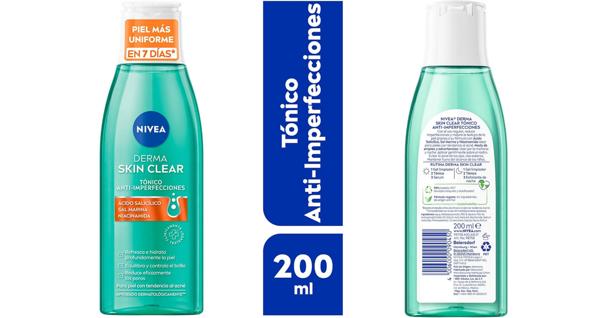 NIVEA Derma Skin Clear Tónico Anti-imperfecciones (200 ml)