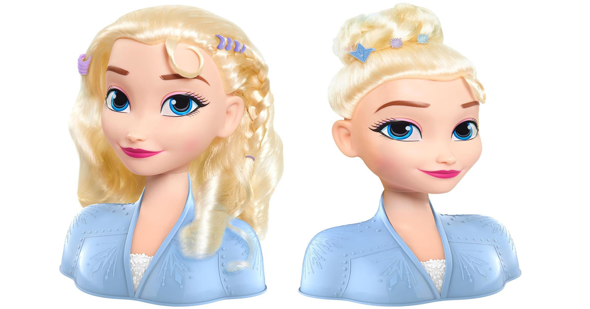 La Cabeza para Peinados Elsa de Frozen 2 de Disney Incluye Accesorios para Ponerse en el Pelo y