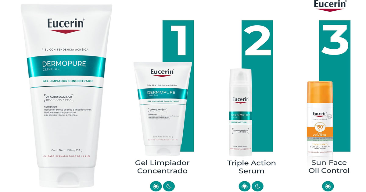 Eucerin DermoPure Gel limpiador facial concentrado (150 ml)