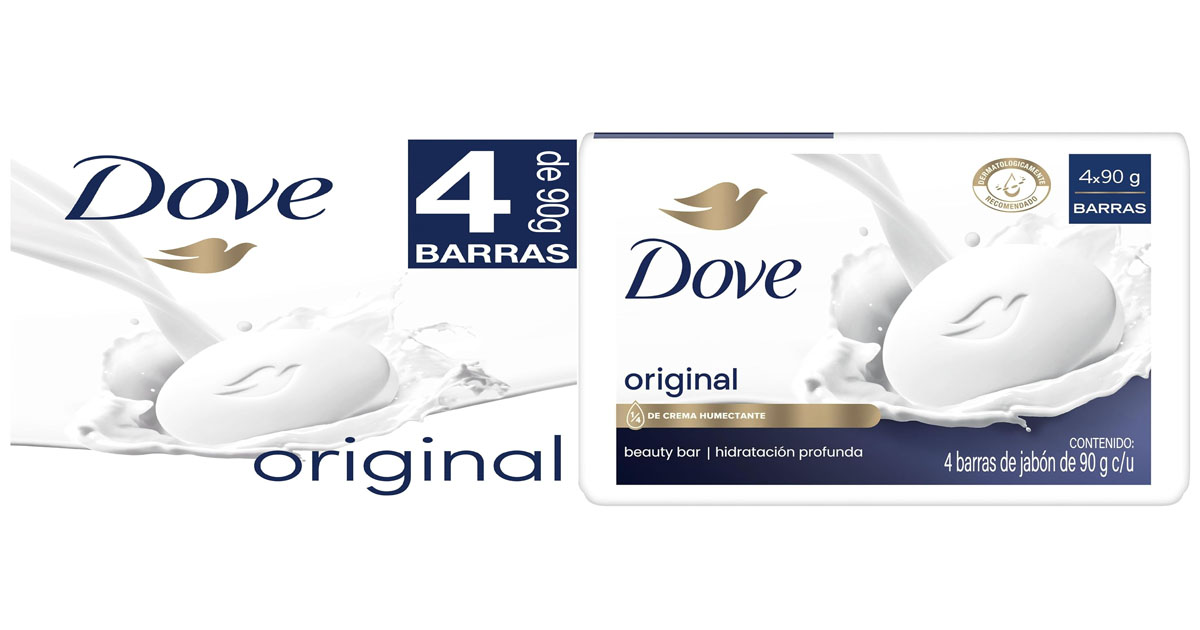 Dove Jabón en Barra Original con 1/4 de crema humectante