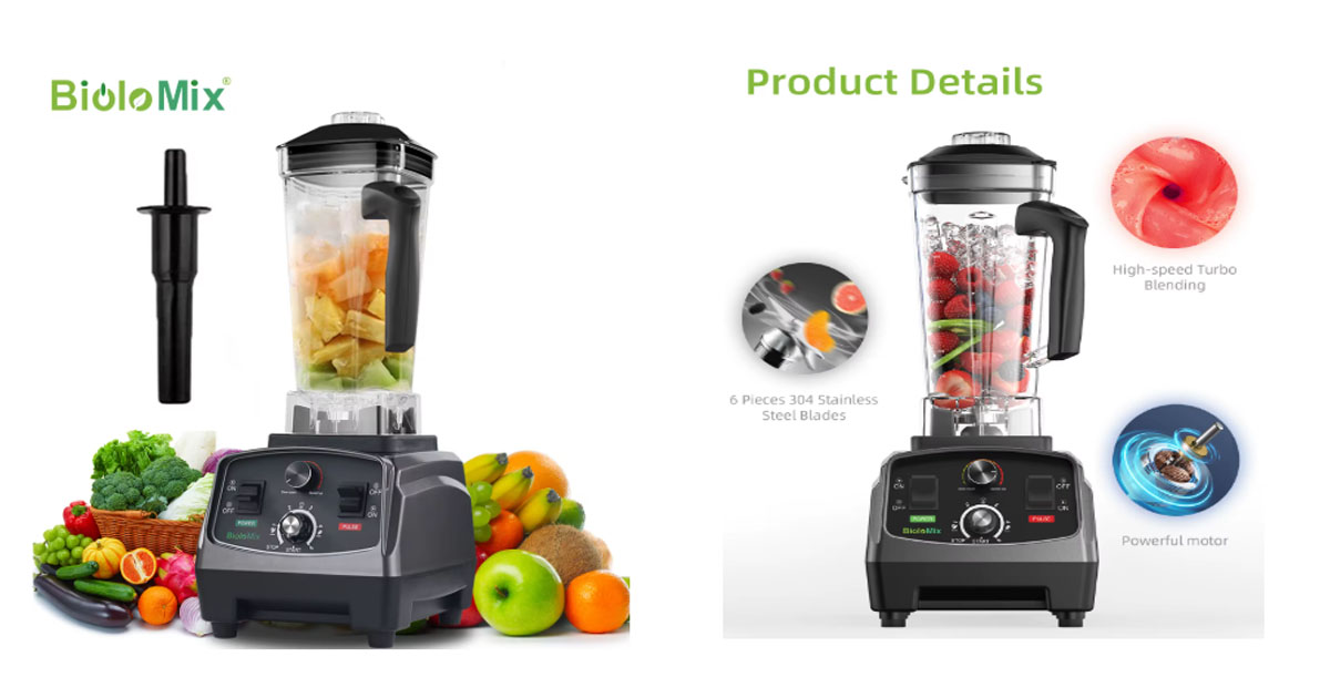 BioloMix-batidora con temporizador de alta resistencia, 3HP, 2200W