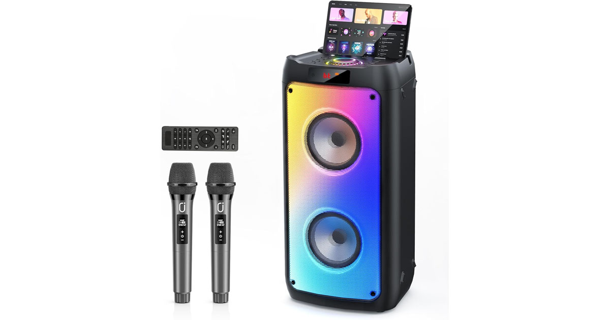 Máquina de Karaoke con 2 Micrófonos Inalámbricos
