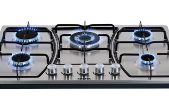 Parrilla De Gas 5 Quemadores De Acero Inoxidable Estufa Compatible Con Gas LP Empotrable