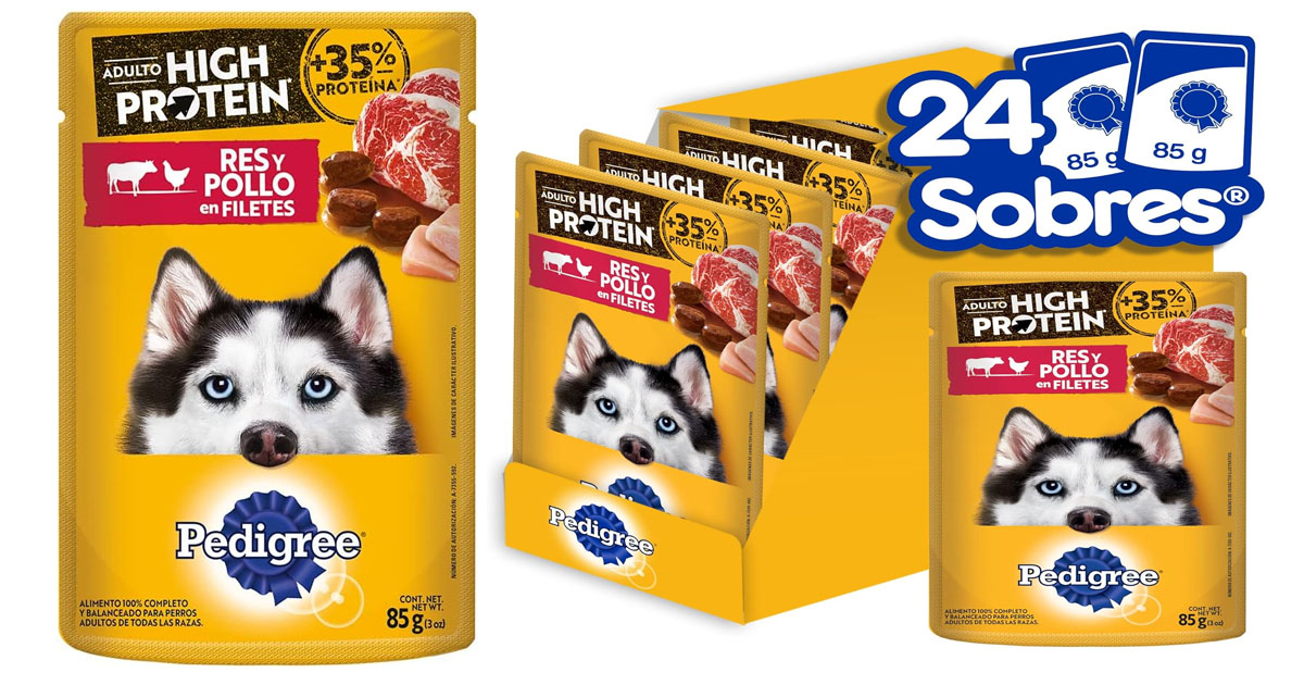 Pedigree – High Protein Alimento para Perro Adulto, Sabor Res y Pollo