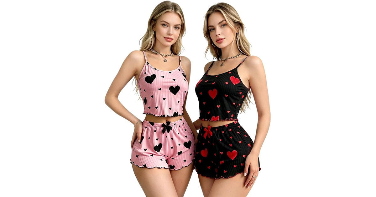 2 PCS Pijamas Mujer, Pijamas para Mujer, Suave Respirable