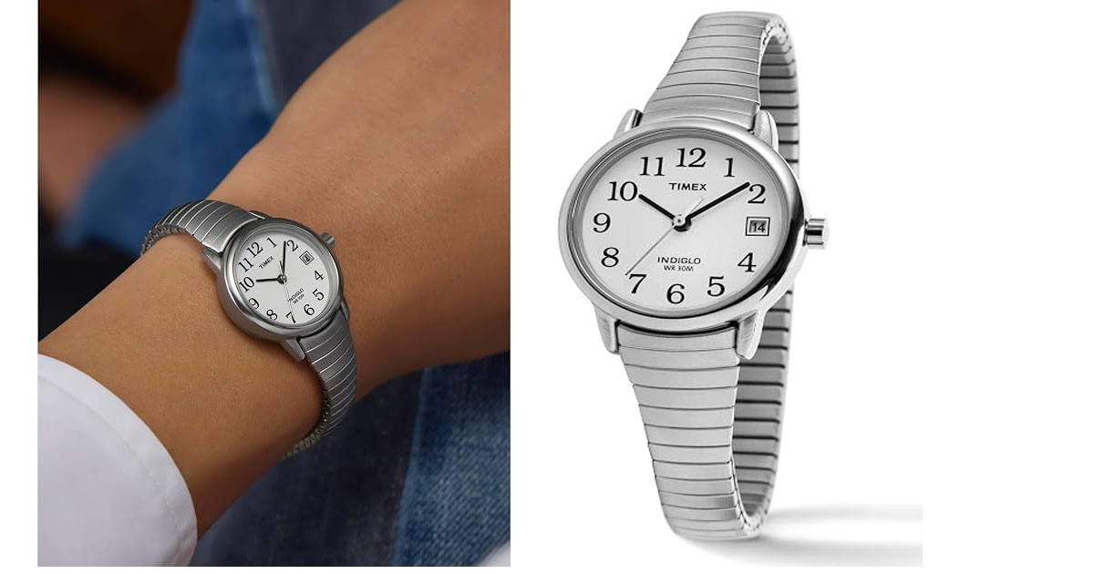 Timex Easy Reader Reloj para mujer, Acero Inoxidable