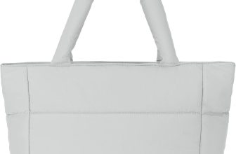– Bolso de felpa para mujer, Gris claro frío, Large, Bolso de peluche