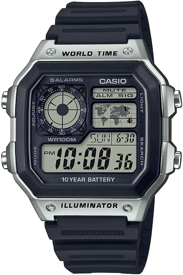 Casio Reloj de cuarzo japonés con batería de 10 años, correa de resina