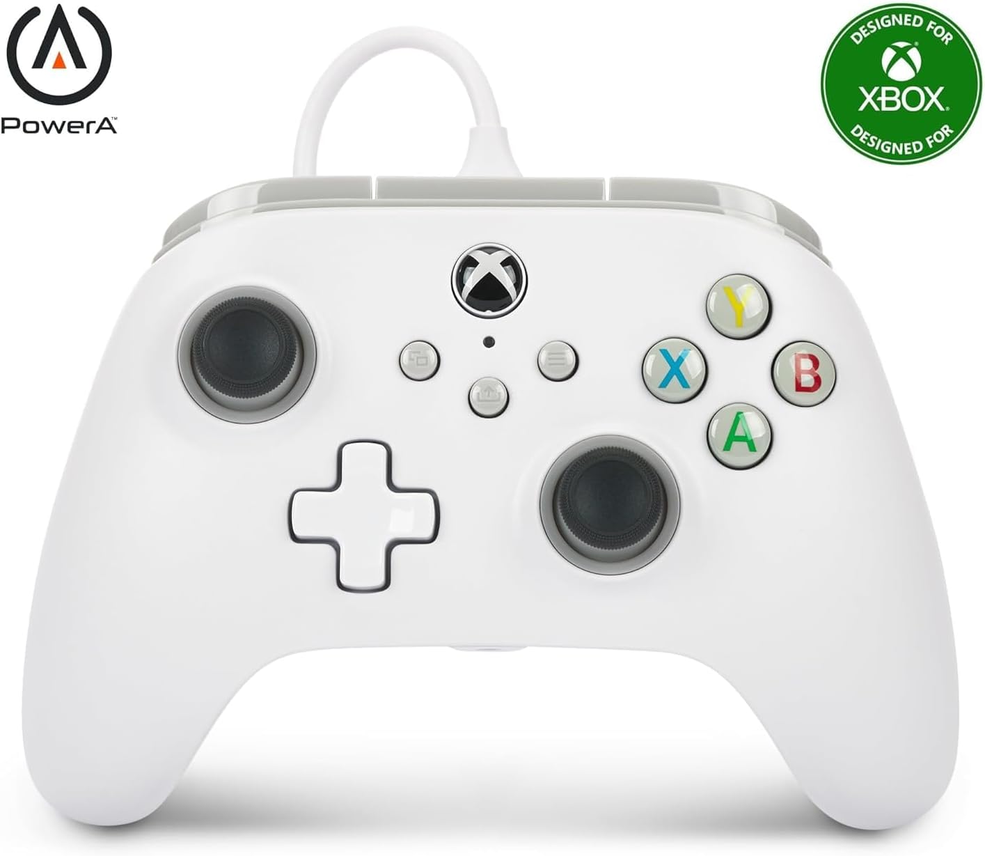 PowerA Control Alámbrico para Xbox Series X|S y Xbox One – Blanco – Licencia oficial de Xbox –