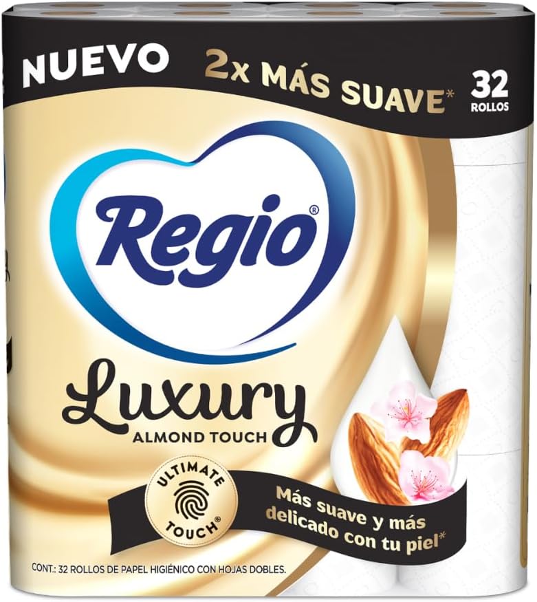 Regio Papel Higiénico Luxury Almond Touch (Comprando 10 pz queda en $134 c/u)