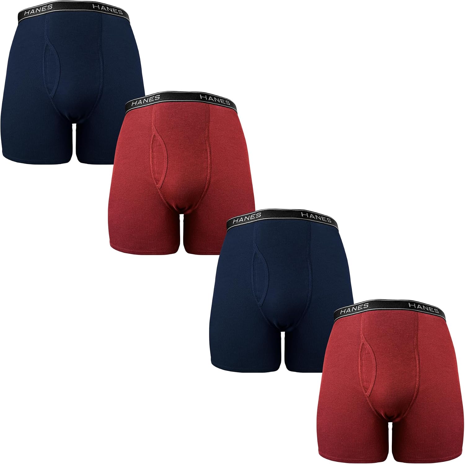 Hanes – Boxer Corte Regular de Algodón para Hombre, Paquete de 4
