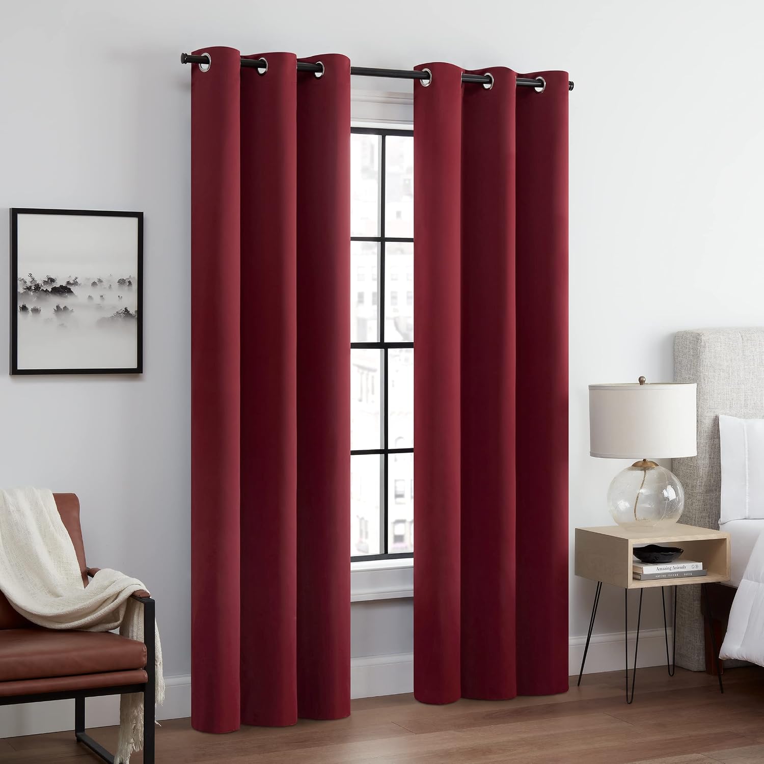 Eclipse Andover – Cortinas Opacas térmicas con Ojales para recámara (2 Paneles)