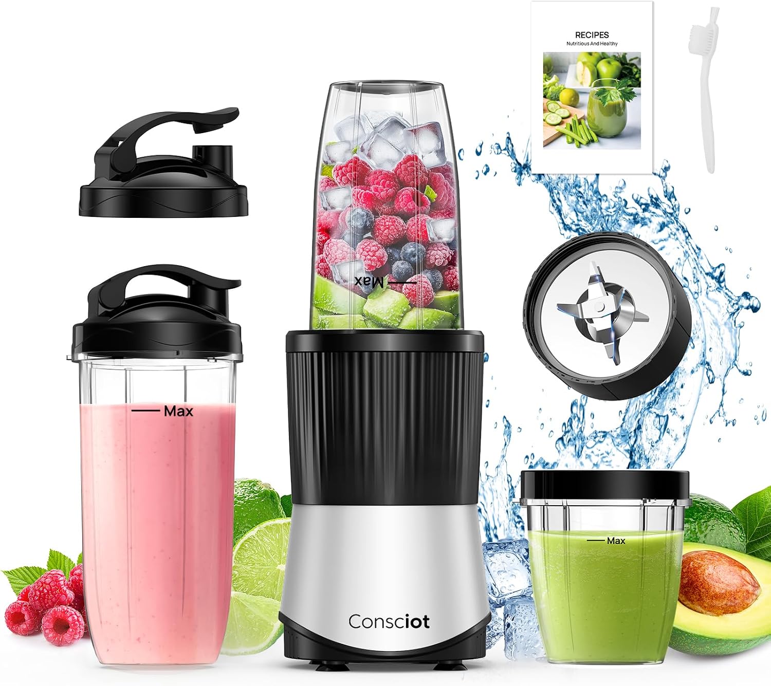 Consciot CB08 – Licuadora de 11 piezas para cocina y tamaño personal