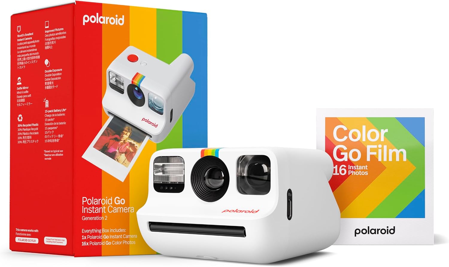 Polaroid Go Generation 2 – Mini cámara instantánea + Paquete de película (16 Fotos Incluidas) –