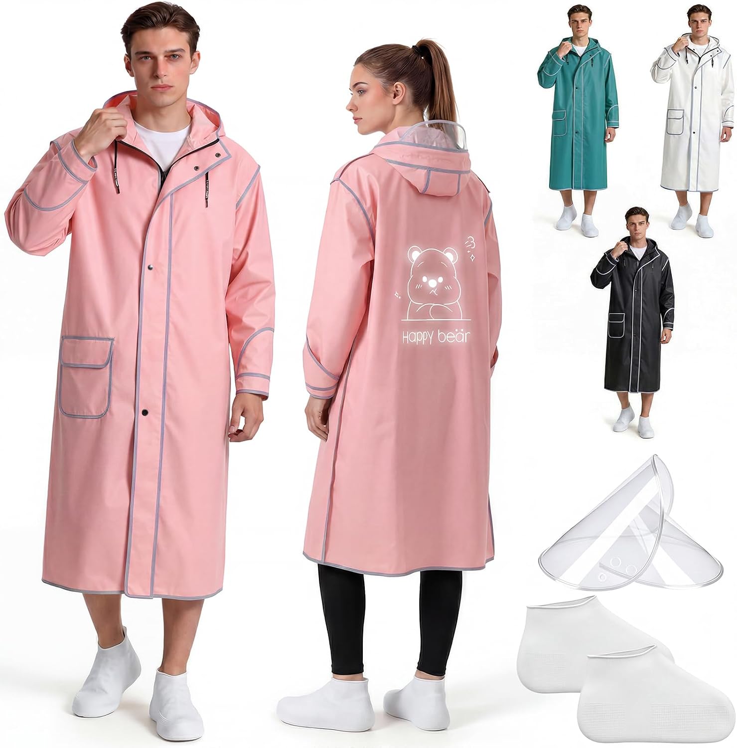 Impermeable Reflectante para Adulto con Cubrezapatos