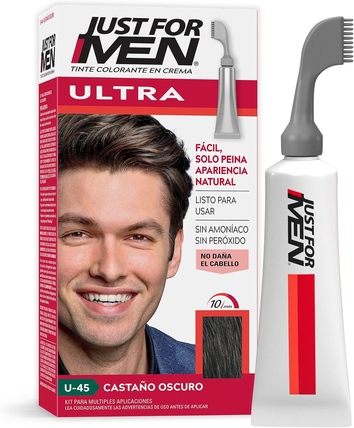 Just For Men Ultra Tinte para Canas, Castaño Oscuro U45, 35g