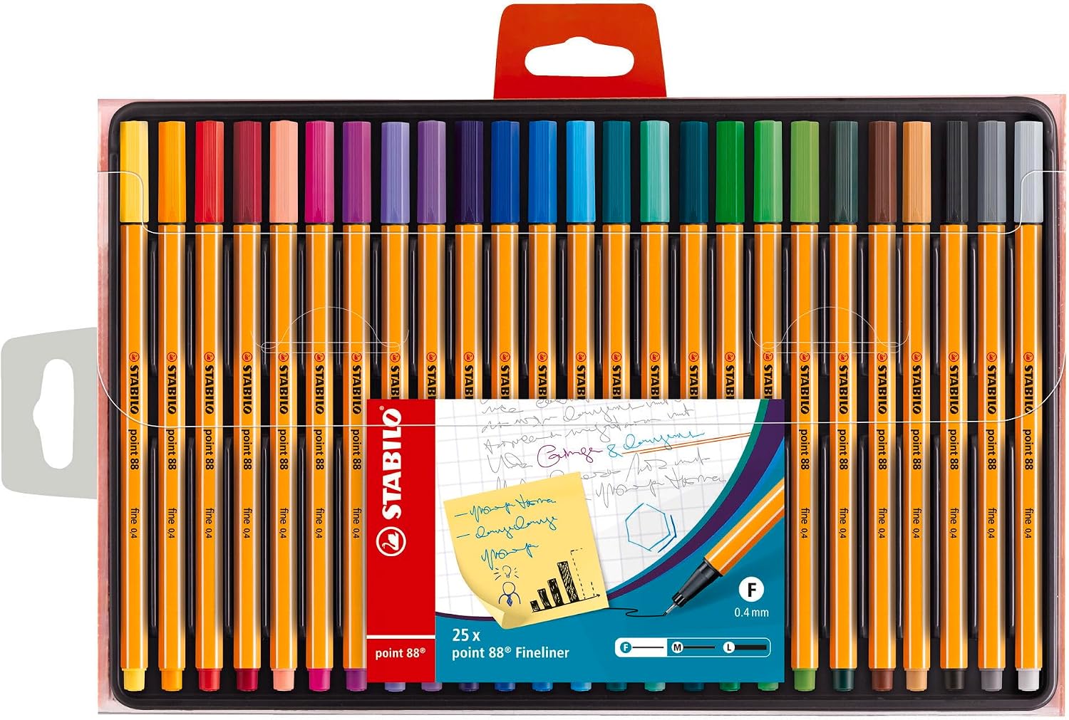 point 88, estuche con 25 rotuladores en colores surtidos