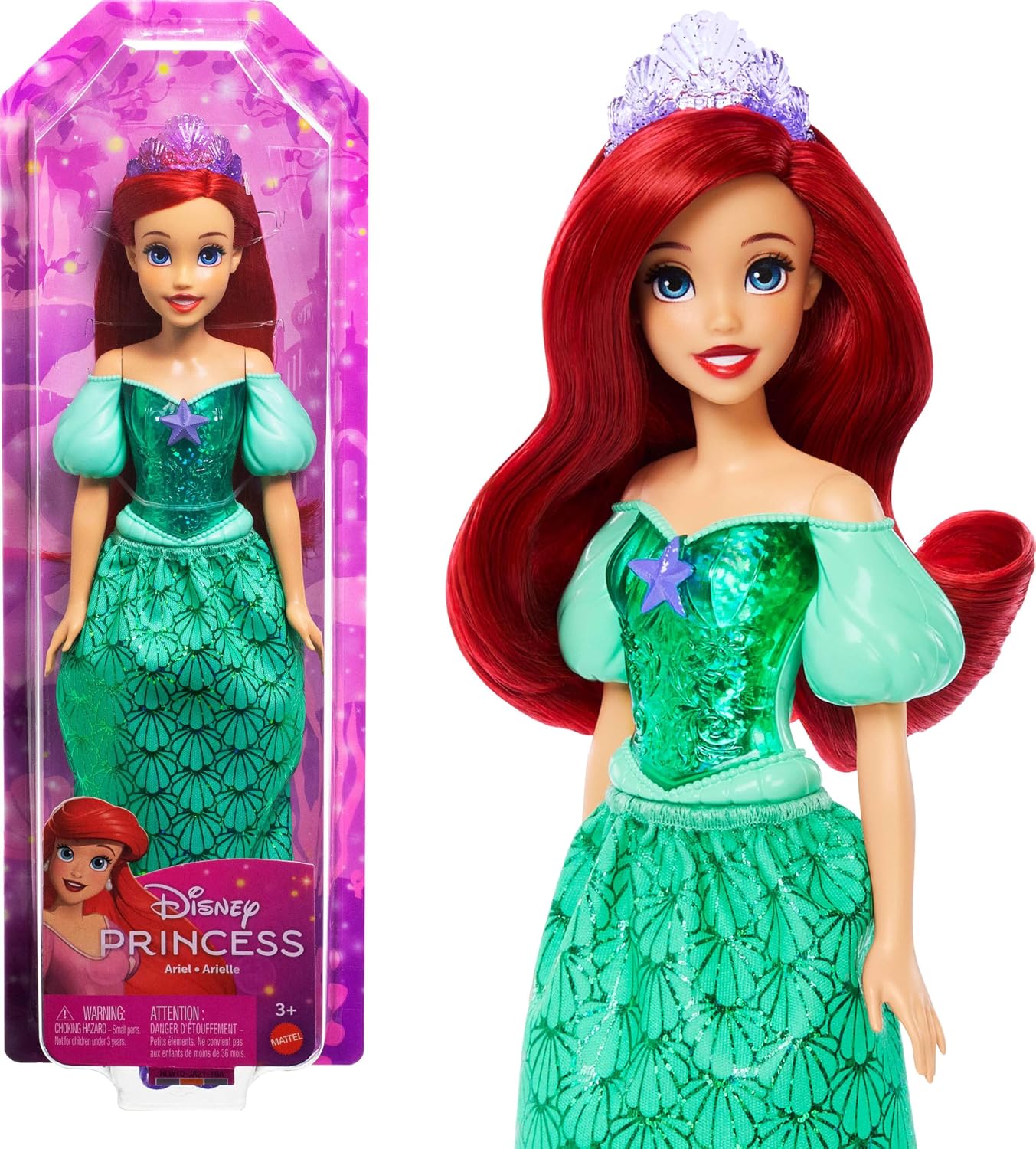 Mattel, DISNEY Princesa, Ariel Muñeca, La Sirenita, Princesas Mattel