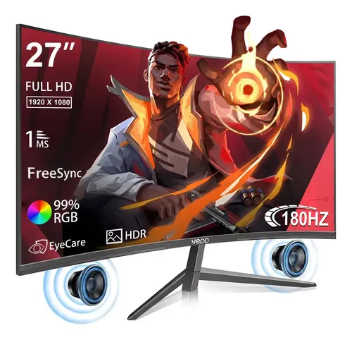 Mercado libre: Vedd Curvo 27″ 180Hz 1ms Full HD Monitor Gamer