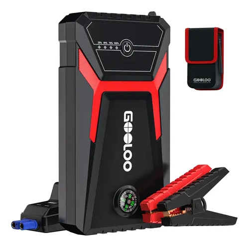 Arrancador De Batería Portátil 1500A Power Bank 435g Ultra Ligero Brújula 4 En 1 Linterna LED Auto Moto Camioneta