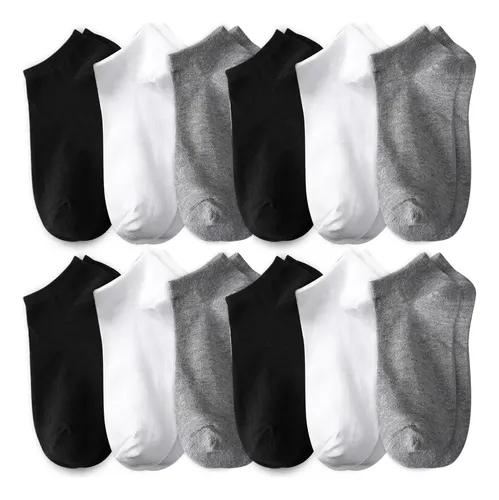 Calcetines Cortos Unisex 12 Pares – Cómodos y Versátiles