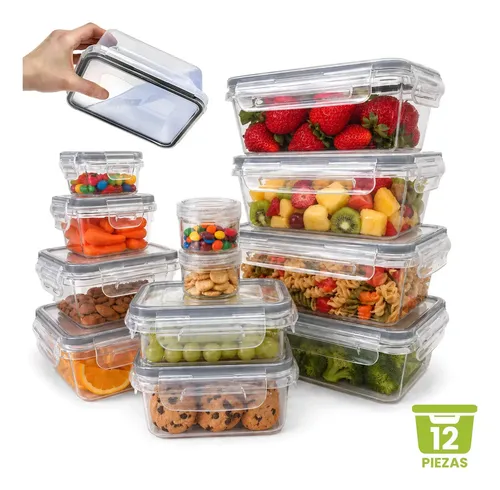 Mercado libre : Recipientes Herméticos 12 Pz Almacenamiento Cocina