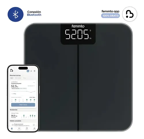 Báscula Digital Femmto Bluetooth 180kg – Minimalista