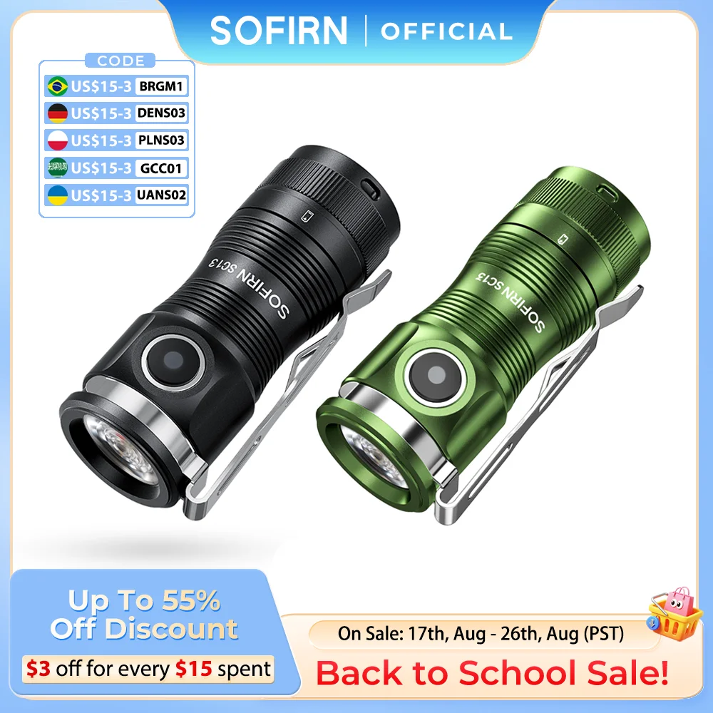 Sofirn SC13 1300lm Linterna Recargable 18350