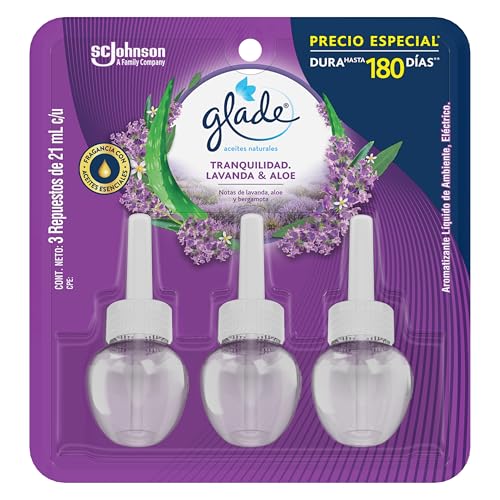 Glade Aromatizante Eléctrico Lavanda Aloe 3 Repuestos