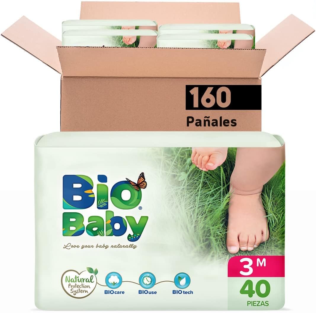 Bio Baby Pañal Bebé Bio Baby Talla 3 Mediano 160 Pañales, color