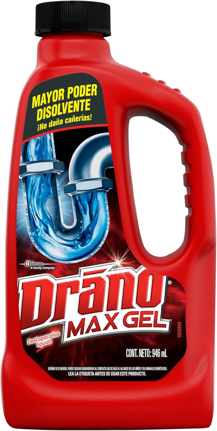 Drano Max Gel Destapacaños Líquido para Lavabo y Regadera, 946 ml