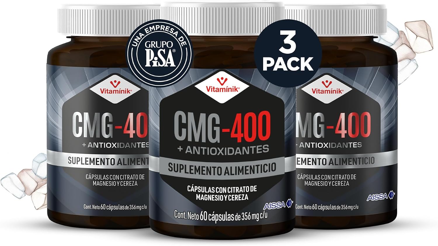 Vitaminik Citrato de Magnesio 400 mg 180 Cápsulas