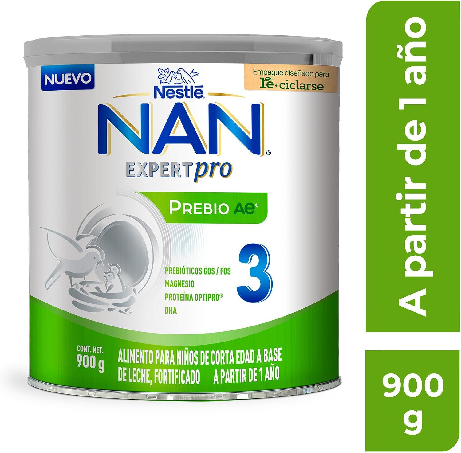 3 Prebio Ae Alimento Para Niños Con Prebióticos, 0-12 Meses Lata 900 g