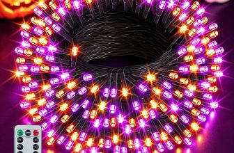 200 LED Luces Halloween Naranja Púrpura, Halloween Decoración Exterior