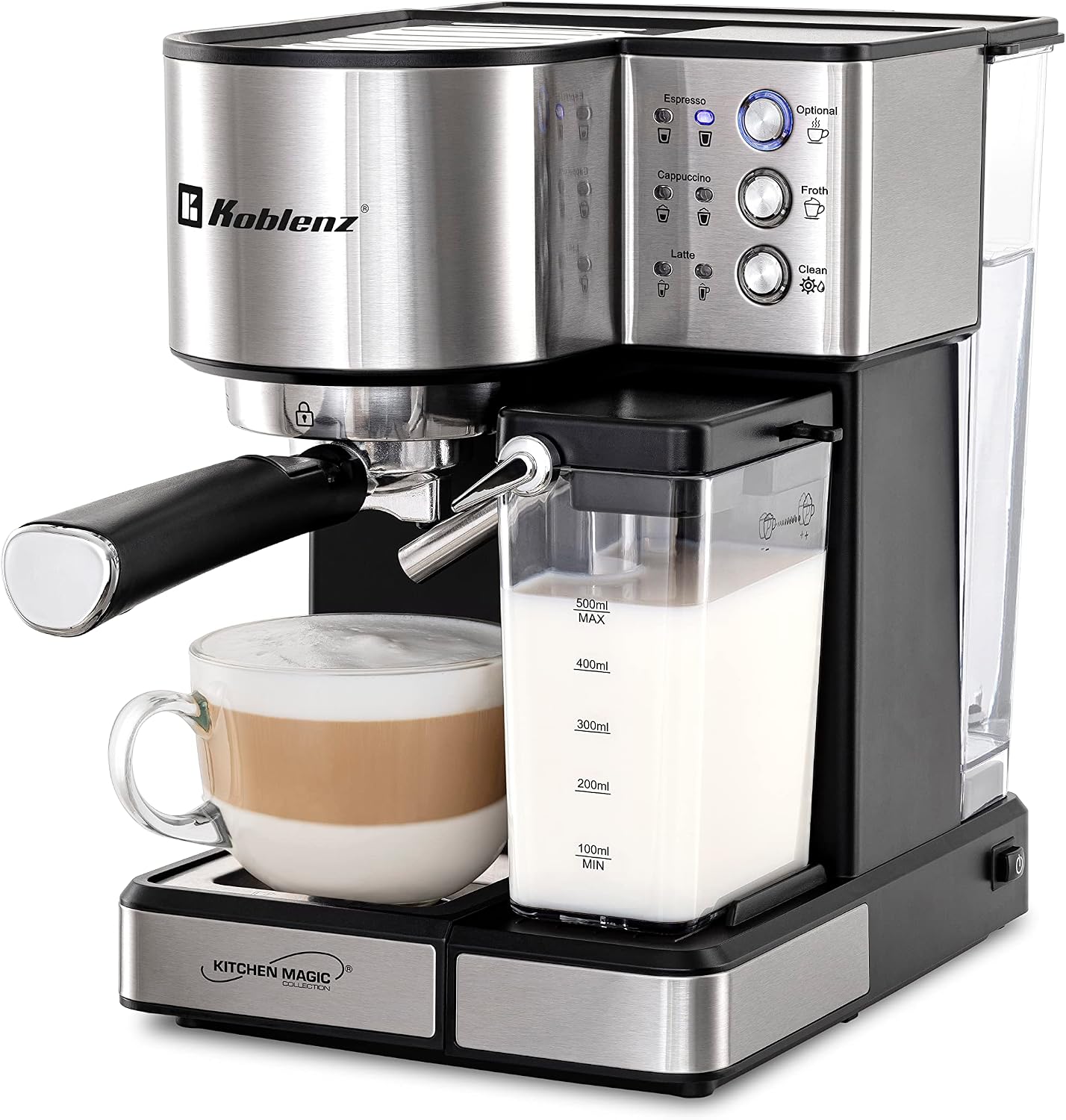 Koblenz Cafetera Espresso, Cappuccino y Latte, 15 Bares de Presión