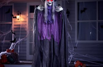 JOYIN-Bruja animada de Halloween de 182 cm con ojos iluminados