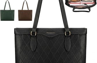 Bolso Tote de Piel Sintética para Laptop 14 Pulgadas Negro