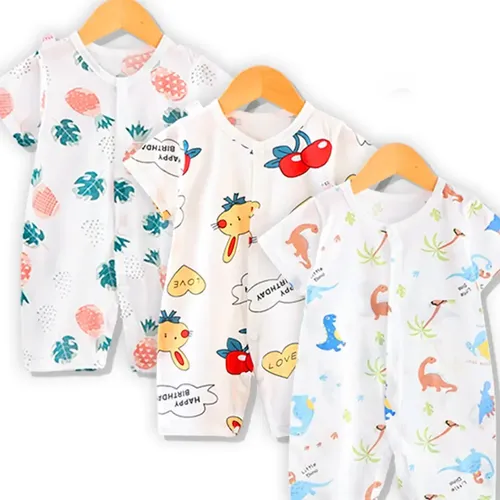 Set 3 Pañaleros Bebé Manga Corta Blanco 18-24M