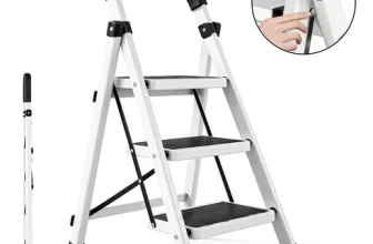 Escalera Tijera Acero Inoxidable 3 Peldaños Plegable