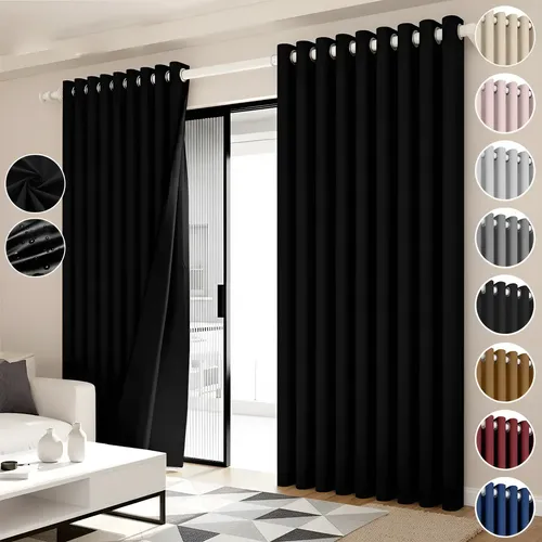 2 Panele Cortinas Blackout Para Ventana 264x214cm Habitacion