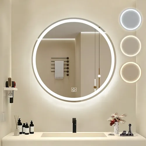 Espejo LED Touch Redondo 3 Atenuaciones Baño