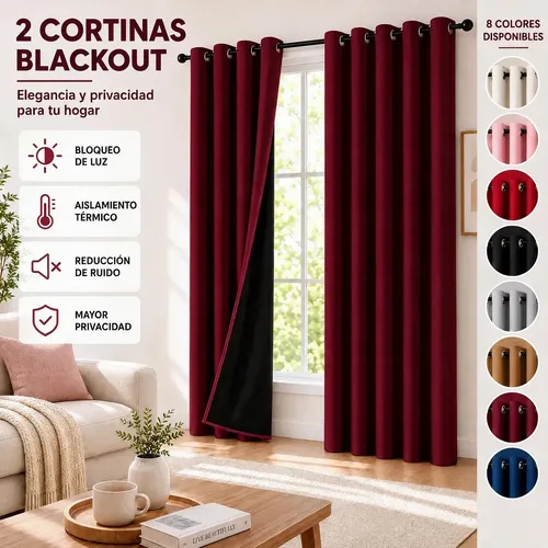 2 Panele Cortinas Blackout Para Ventana 300x230cm Habitacion
